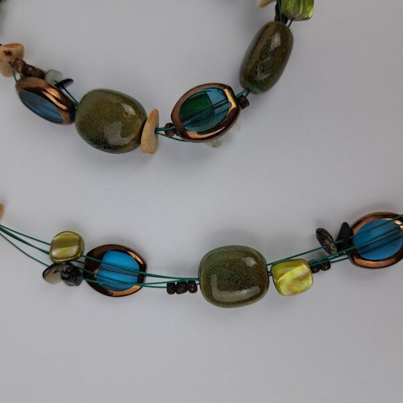 Vintage Premier Designs  Floating Bead 4 Strand Necklace and Bracelet Set - Picture 9 of 16